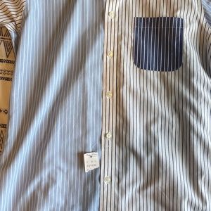 Men's Size Medium Brooks Brothers Blue/White Button Down Shirt New with Tags